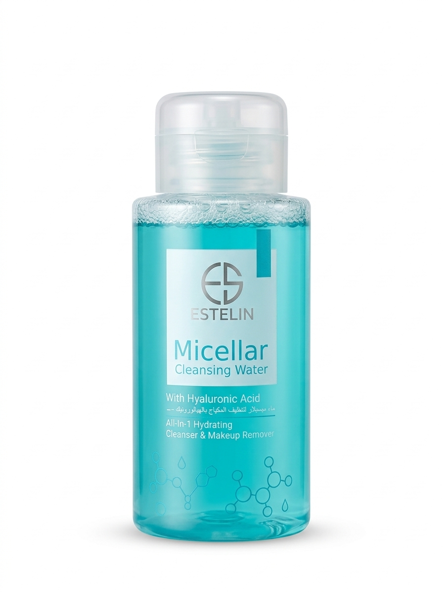 Estelin Micellar Cleansing Water with Hyaluronic Acid.