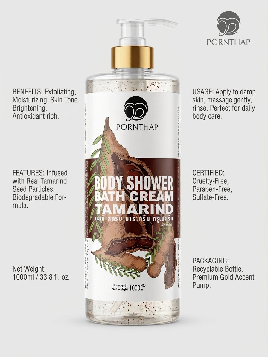 PORNTHAP Body Shower Bath Cream Tamarind